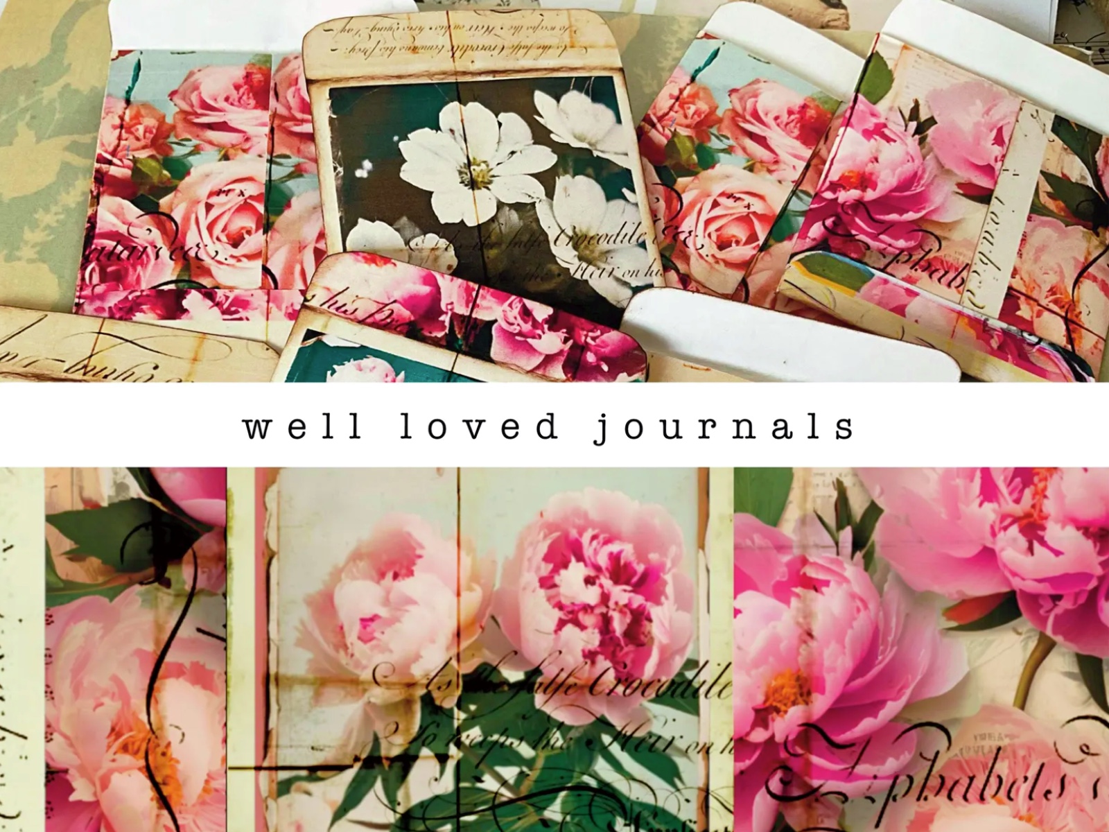 Set of 12 floral coin envelopes with Peony designs for junk journals and scrapbooking