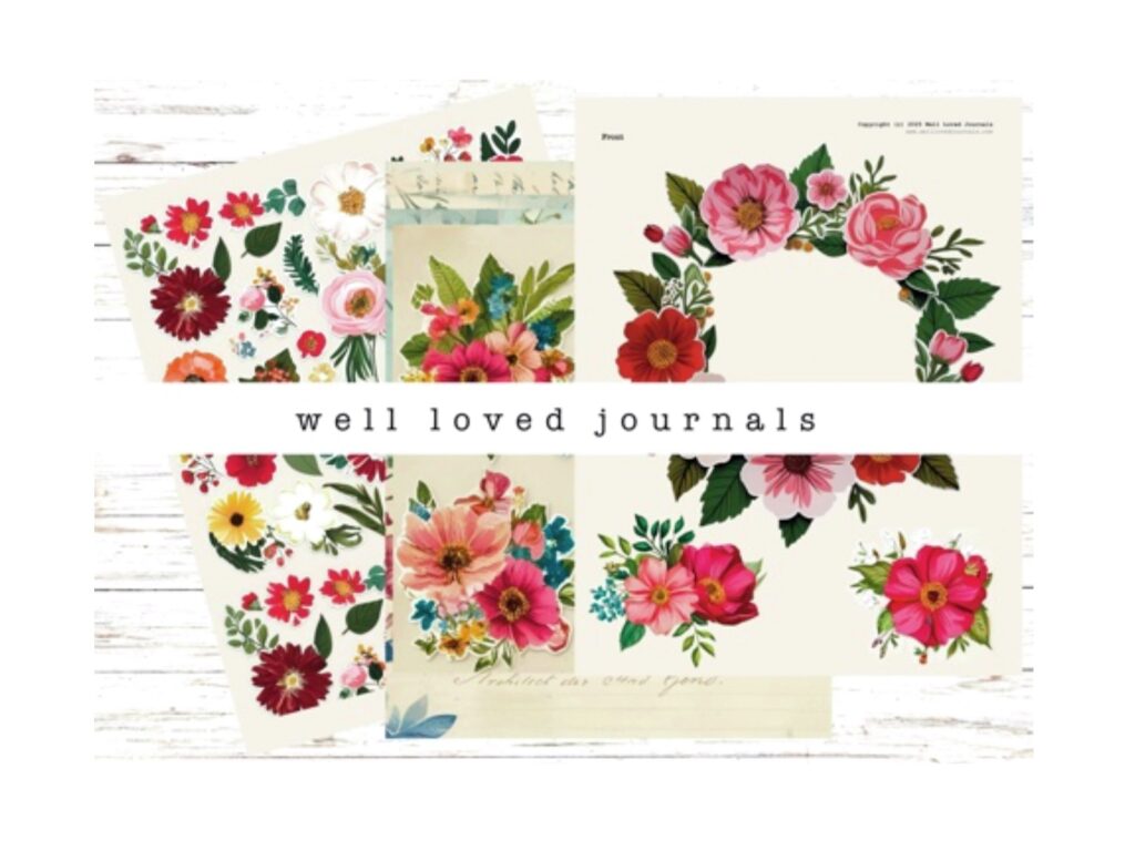 Three pages of bright, vibrant floral ephemera fussy cuts, perfect for collaging, junk journaling, scrapbooking, and paper crafts