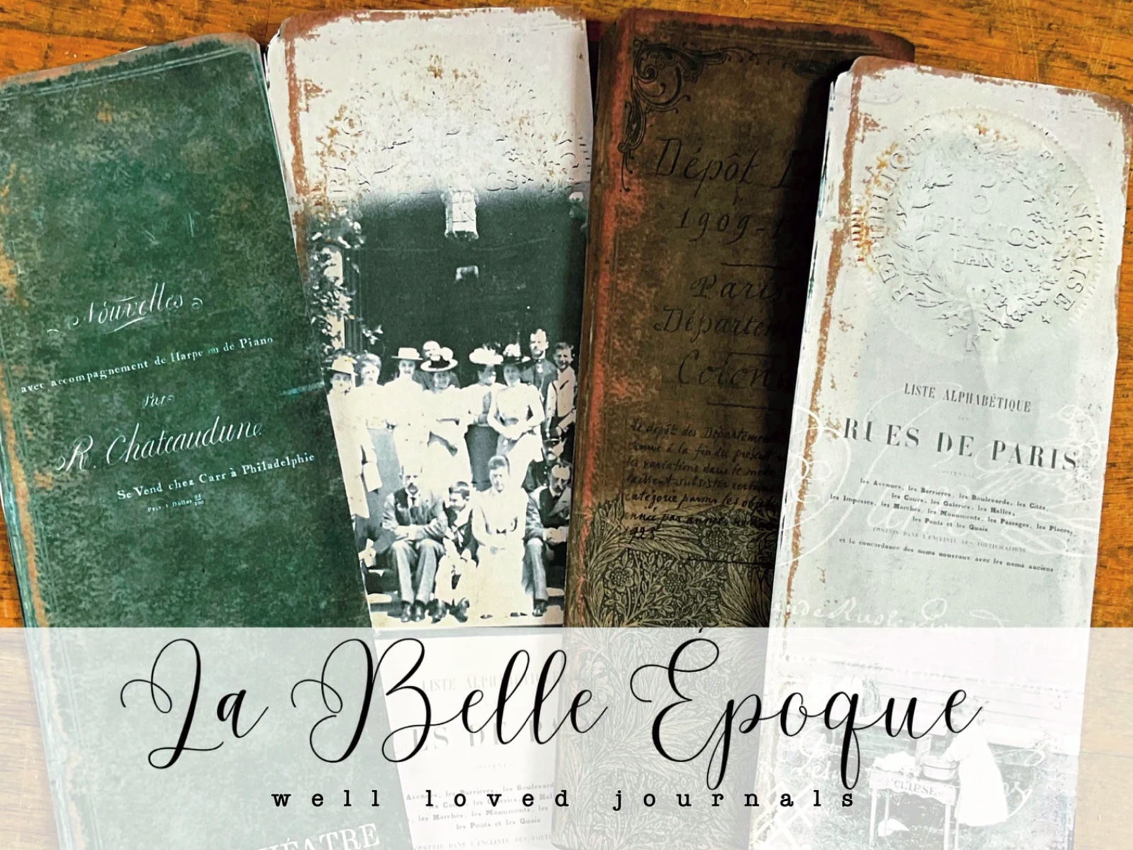 French Elegance junk journal kit with 7 printable French-themed papers and 10 document folders for scrapbooking and art journaling