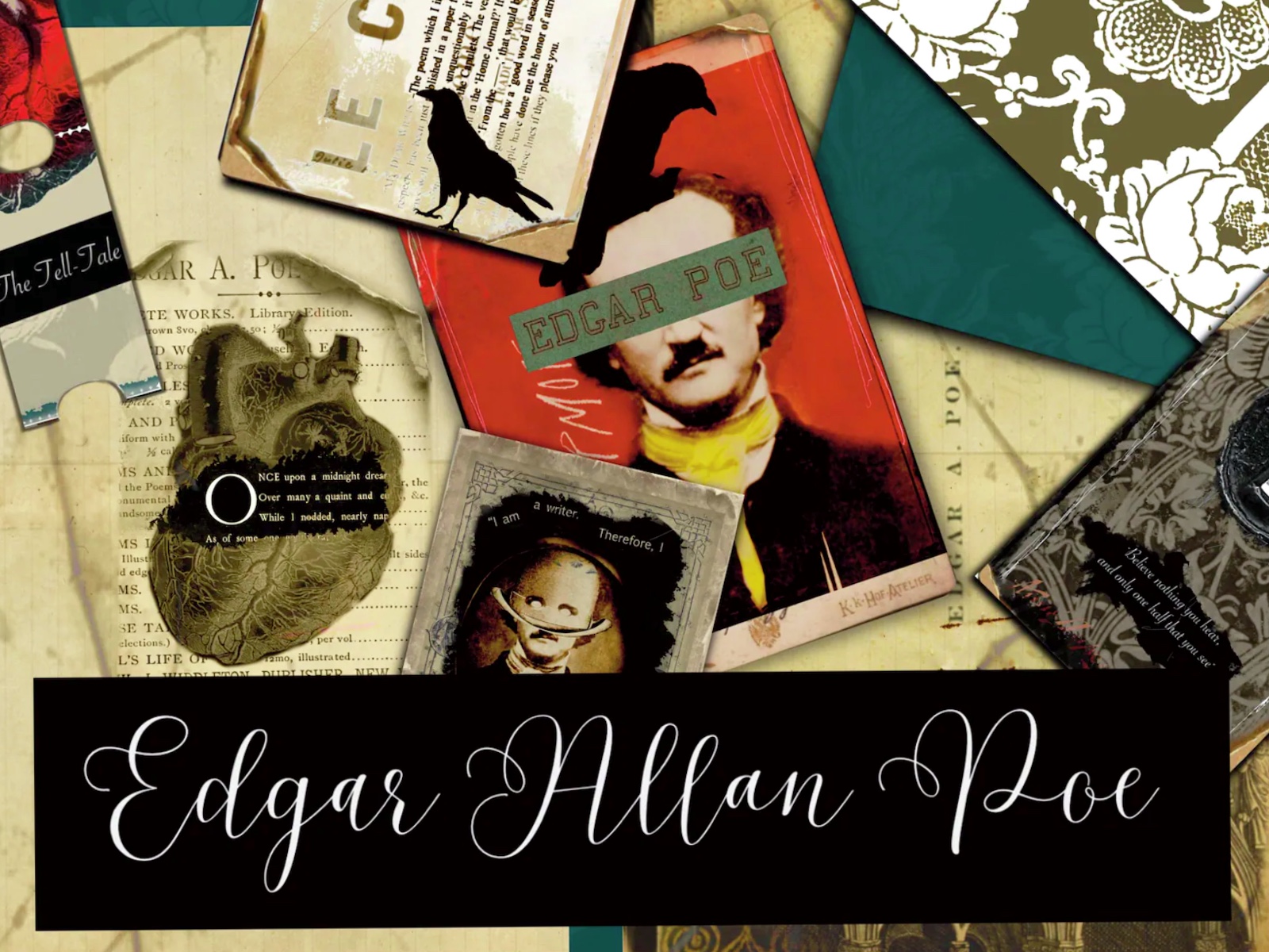 Edgar Allan Poe Digital Junk Journal Kit – 31-page gothic collection inspired by Poe’s haunting tales and poetry