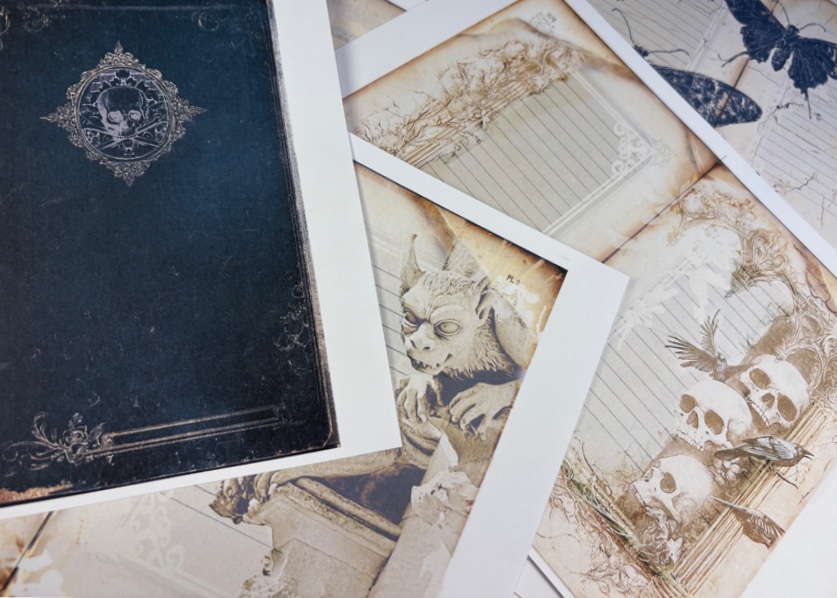 Gothic Halloween Junk Journal Pages + Free Printable