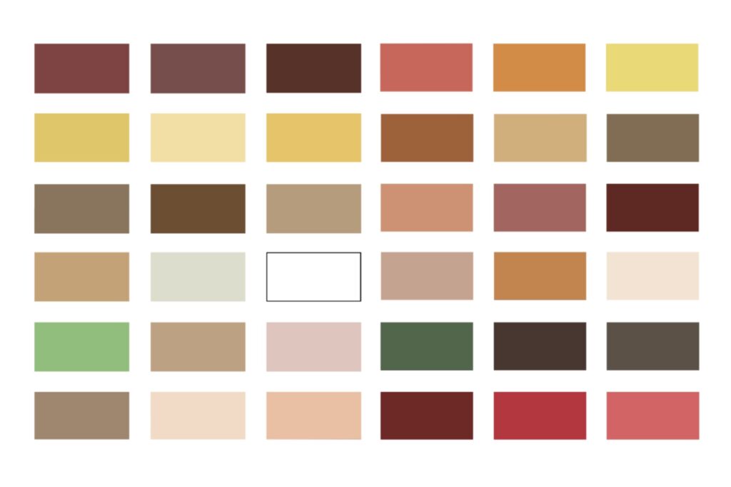Free to download 
autumn color palette for junk journaling, featuring burnt ambers, warm browns, deep reds, and rich seasonal tones for scrapbooking and paper crafts