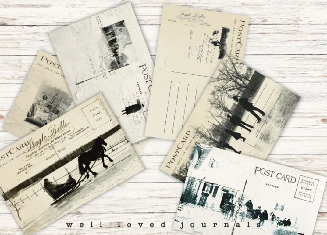 Postcards with winter scenes